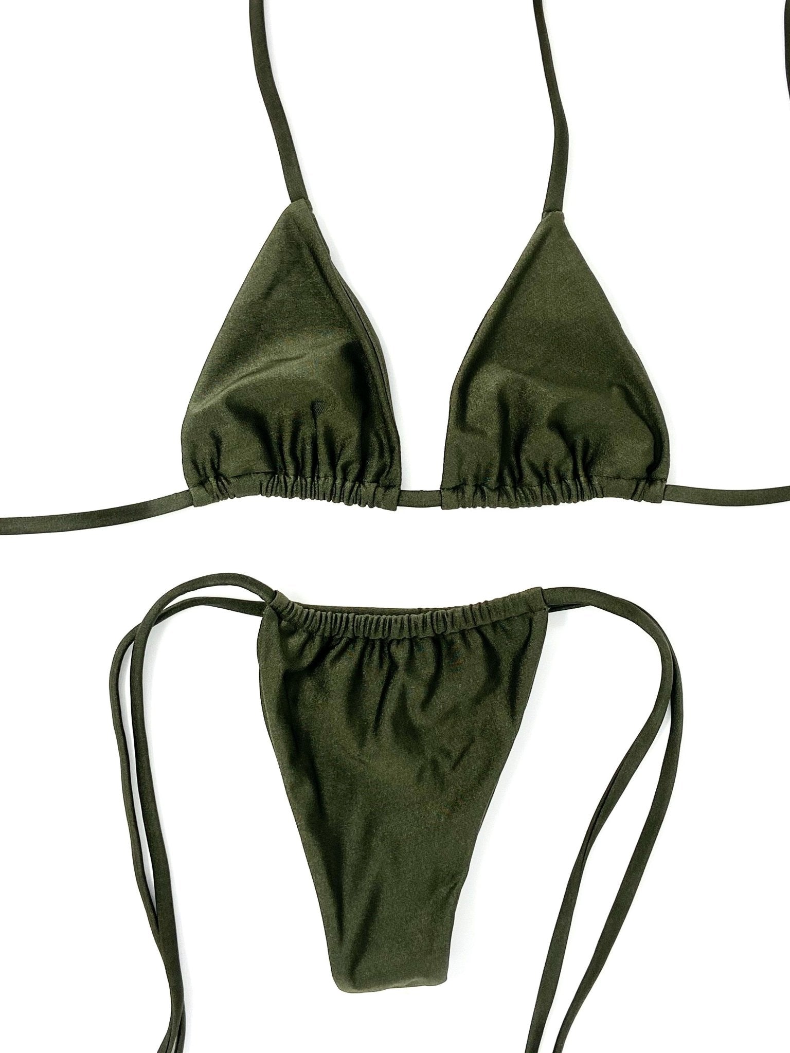 BERRY ITTY SLIDE BOTTOM - OLIVE - Berry Beachy Swimwear