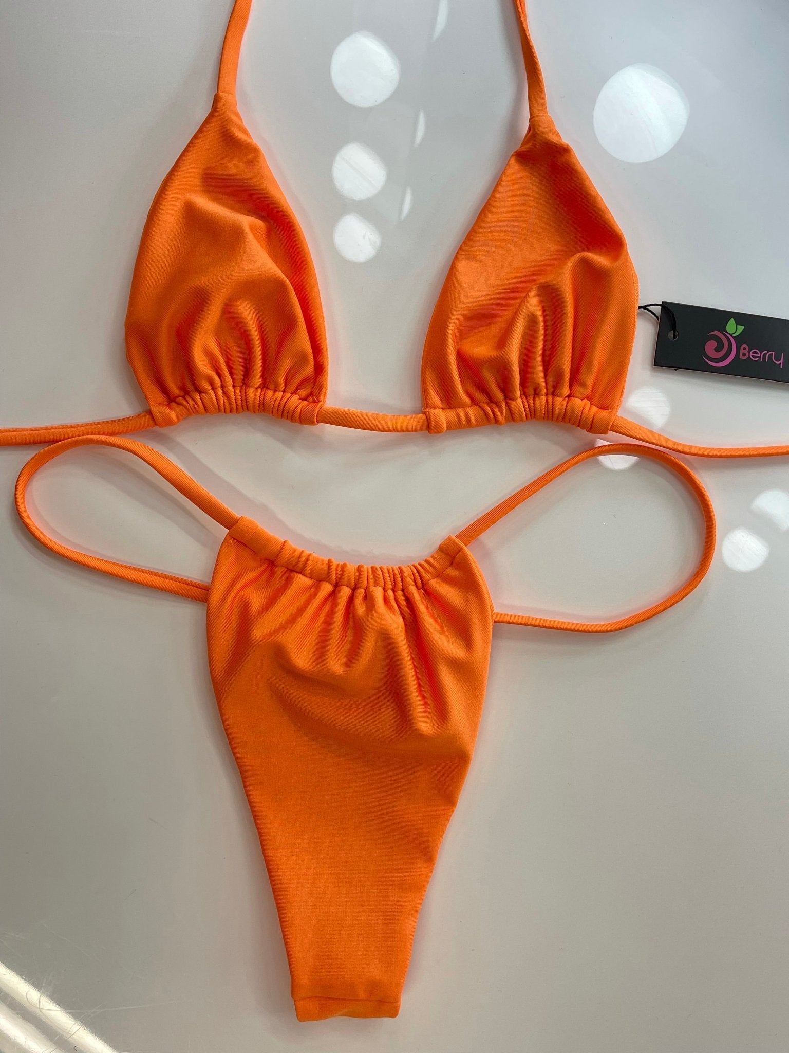 BERRY ITTY SLIDE BOTTOM - ORANGE - Berry Beachy Swimwear