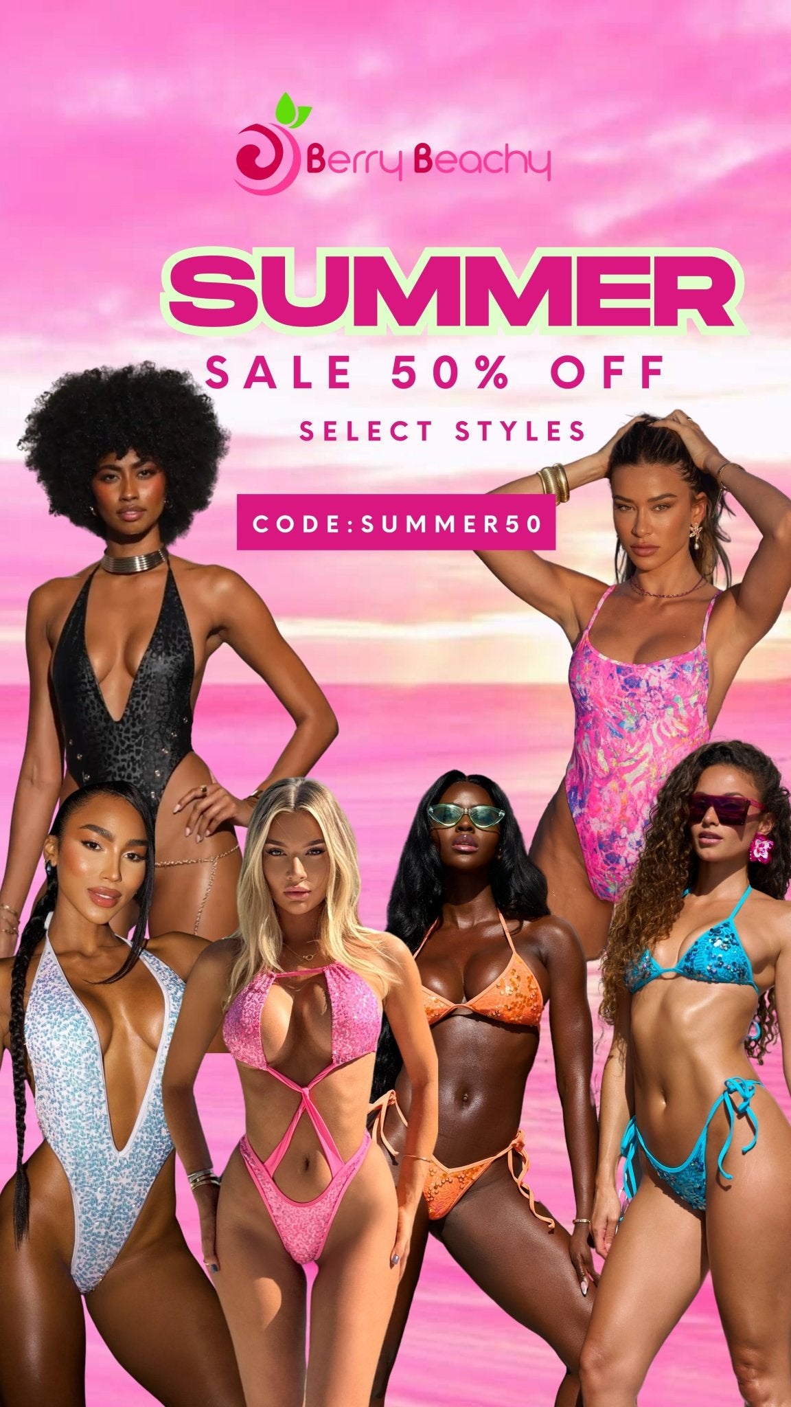 DENIM DAZE V CUT LINED THONG BOTTOM - Berry Beachy Swimwear