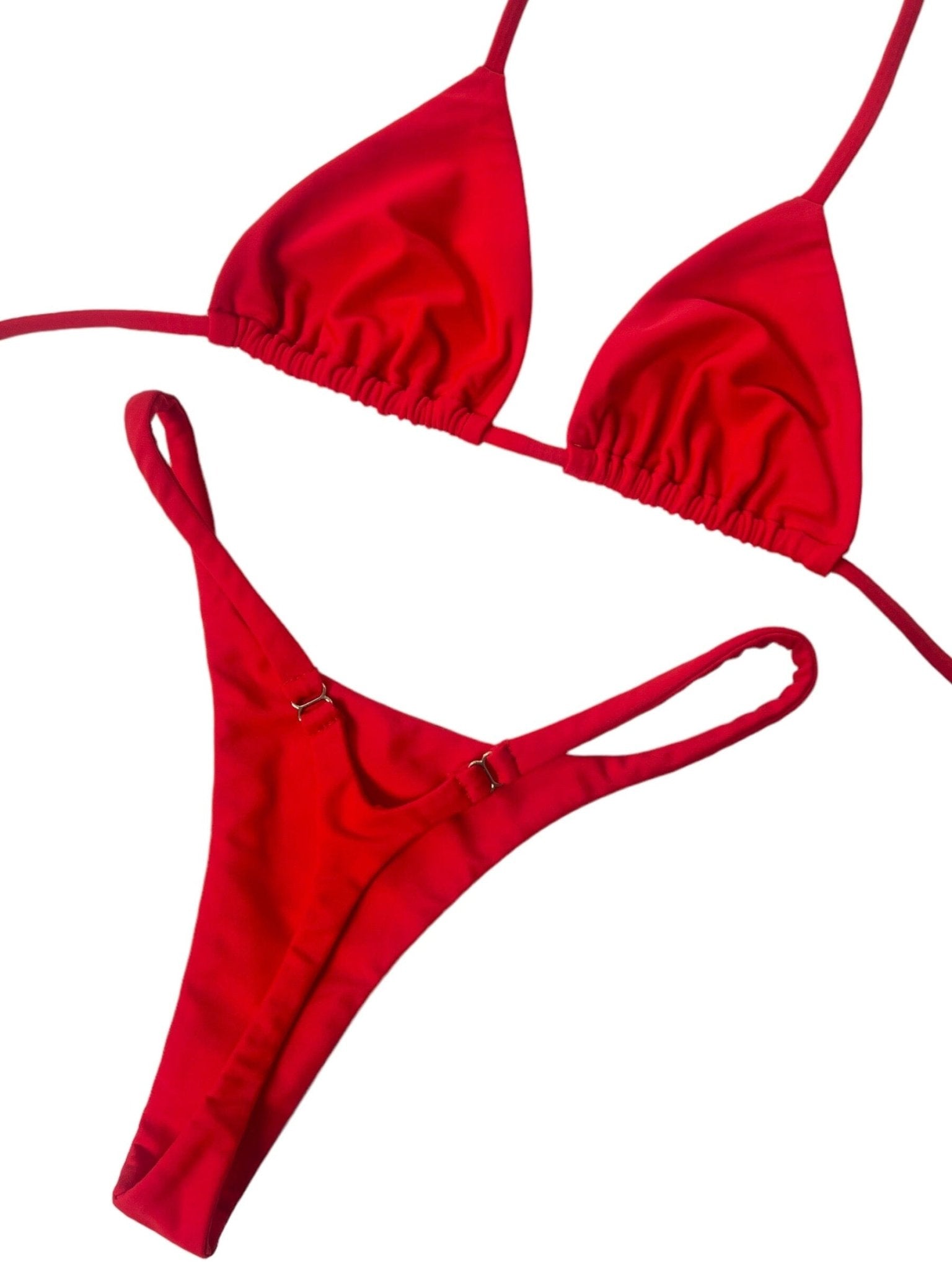 DIPPED SEAMLESS THONG BOTTOM - RED - Berry Beachy Swimwear