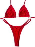 DIPPED SEAMLESS THONG BOTTOM - RED - Berry Beachy Swimwear