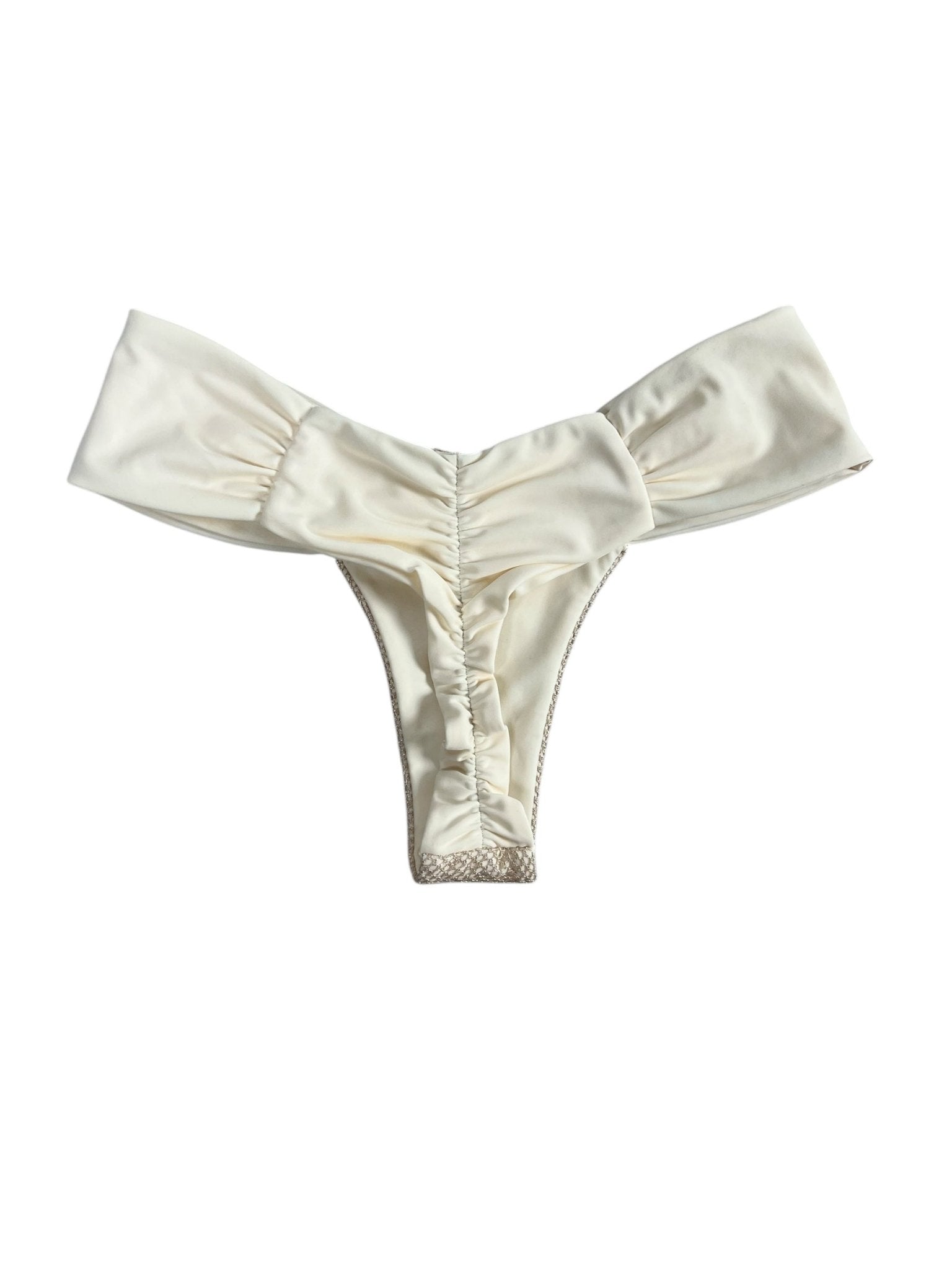 GOLDEN LASSO RUCHED BOTTOM - IVORY - Berry Beachy Swimwear