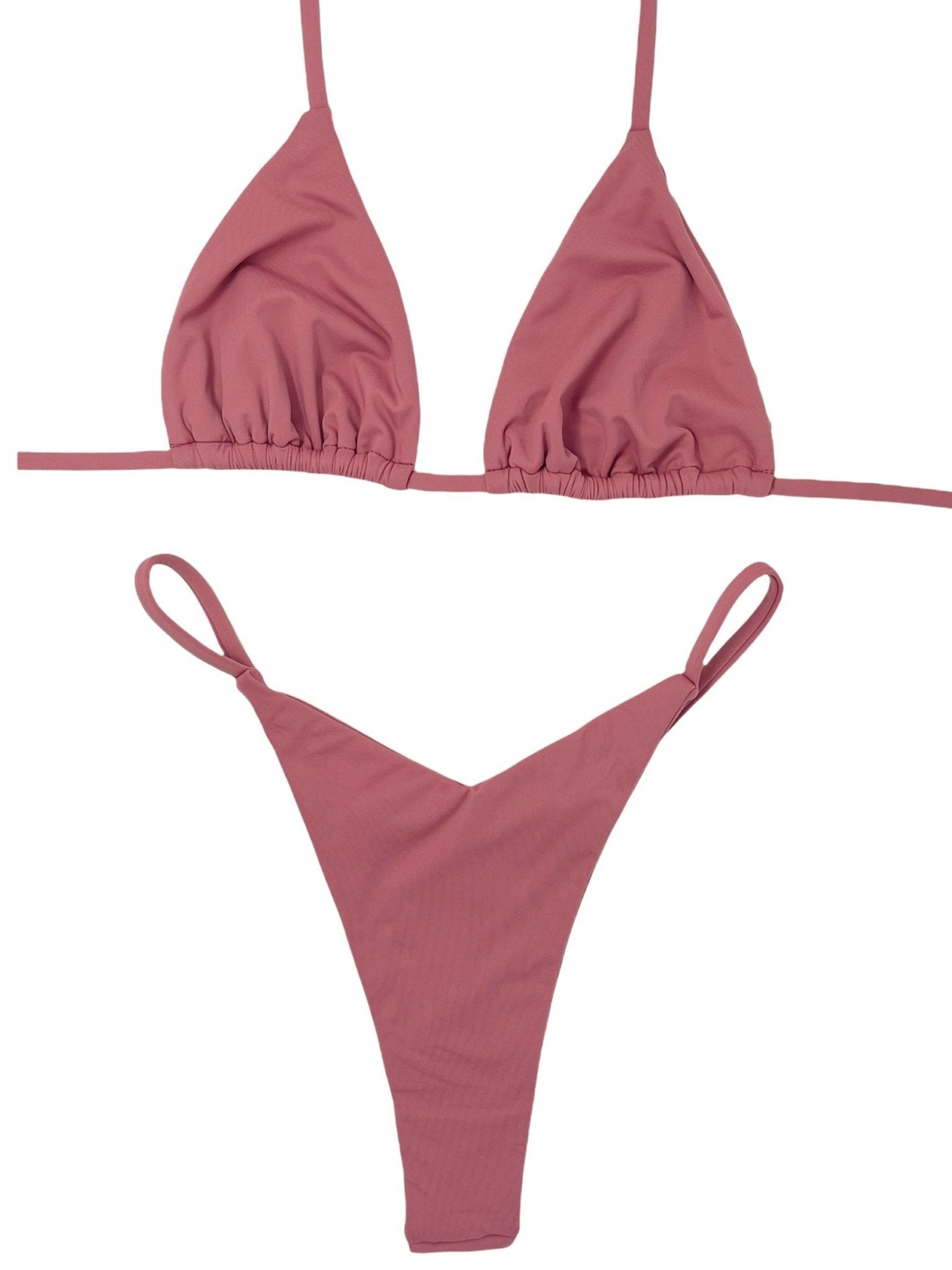 HARVEST V THONG BOTTOM - ROSE - Berry Beachy Swimwear