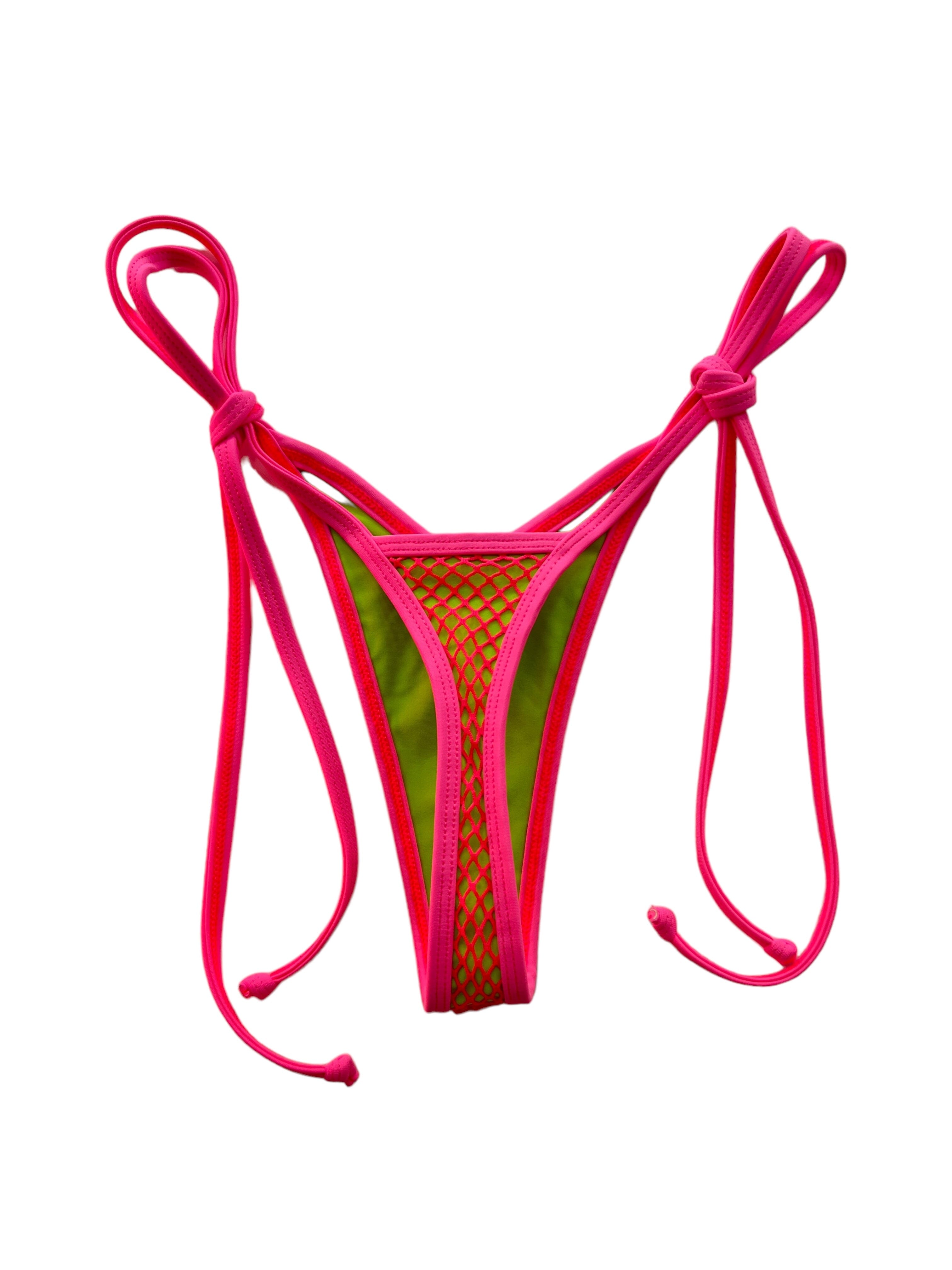 TULUM NEON V CUT BOTTOM-KIWI - Berry Beachy Swimwear