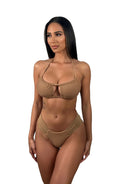 TULUM RUCHED BOTTOM- TAN - Berry Beachy Swimwear