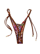 ZANZIBAR LINED V CUT THONG BOTTOM - Berry Beachy Swimwear