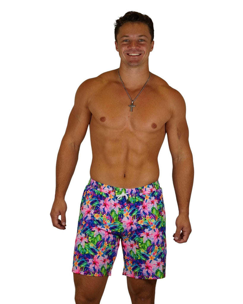 TROPICANA BLISS MEN TRUNKS 5.5" & 7.5" STRETCH - Berry Beachy Swimwear