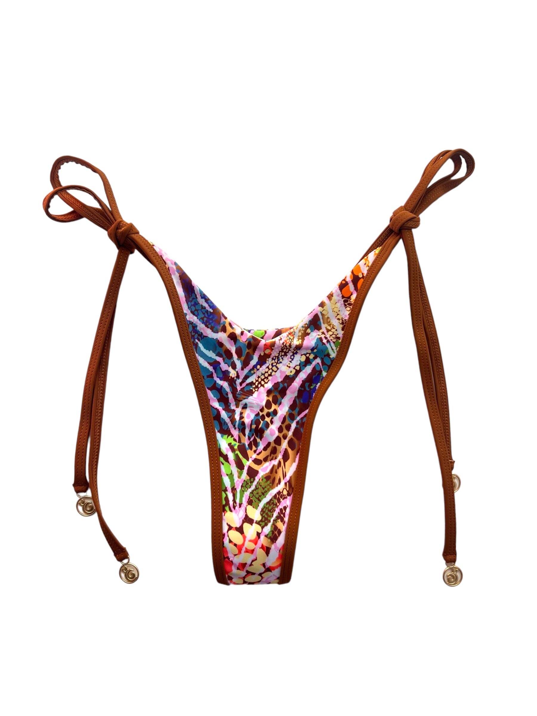 ZANZIBAR LINED V CUT THONG BOTTOM - Berry Beachy Swimwear