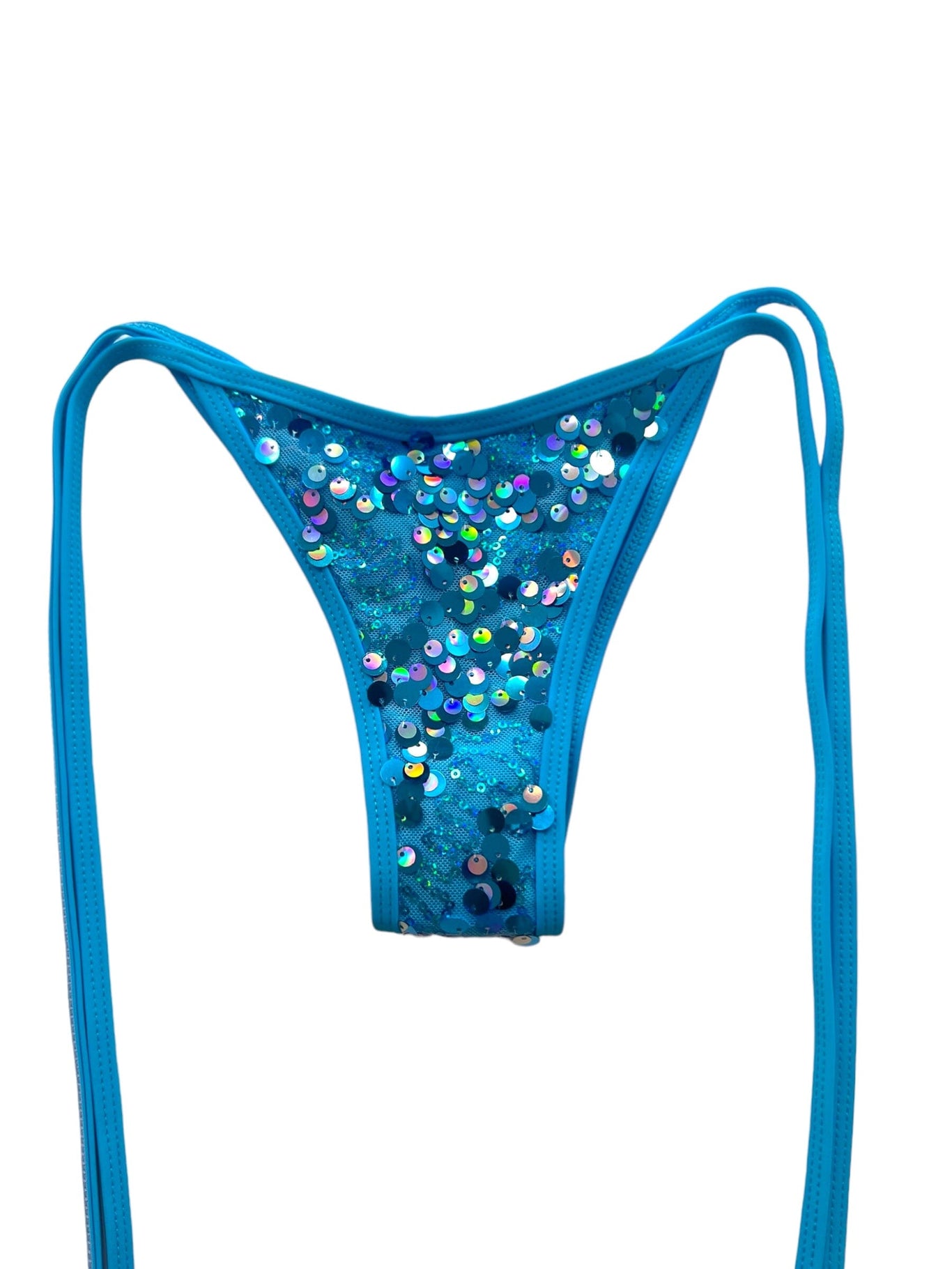 BEACHCHELLA CHEEKY SCRUNCH BOTTOM- BLUE SEQUIN - Berry Beachy Swimwear