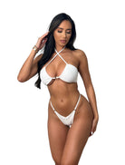 ADELE WRAP AROUND RING TOP - WHITE - Berry Beachy Swimwear