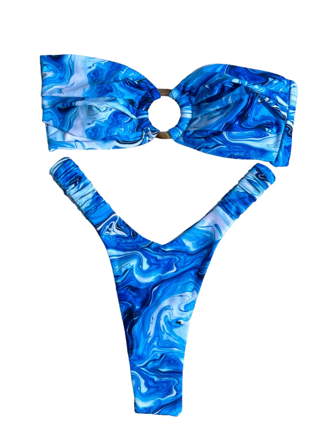 AZURE SCRUNCHIE V BOTTOM - Berry Beachy Swimwear