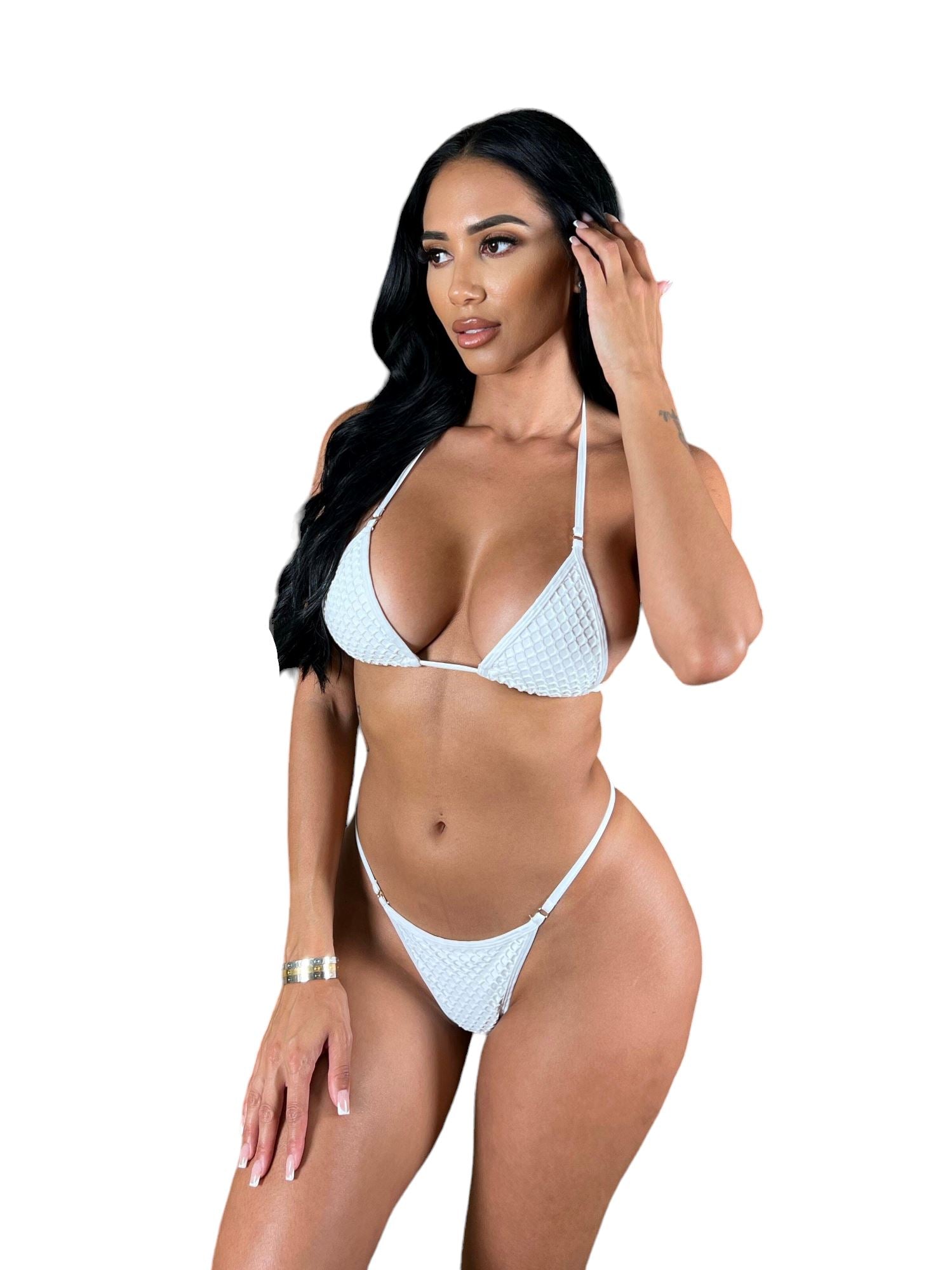 TULUM MICRO THONG- WHITE - Berry Beachy Swimwear