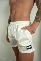 ISLAND VIPER TRUNKS 5.5" & 7.5" STRETCH - WHITE - Berry Beachy Swimwear