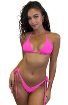 JUICY V CUT BOTTOM - PINK JELLY - Berry Beachy Swimwear