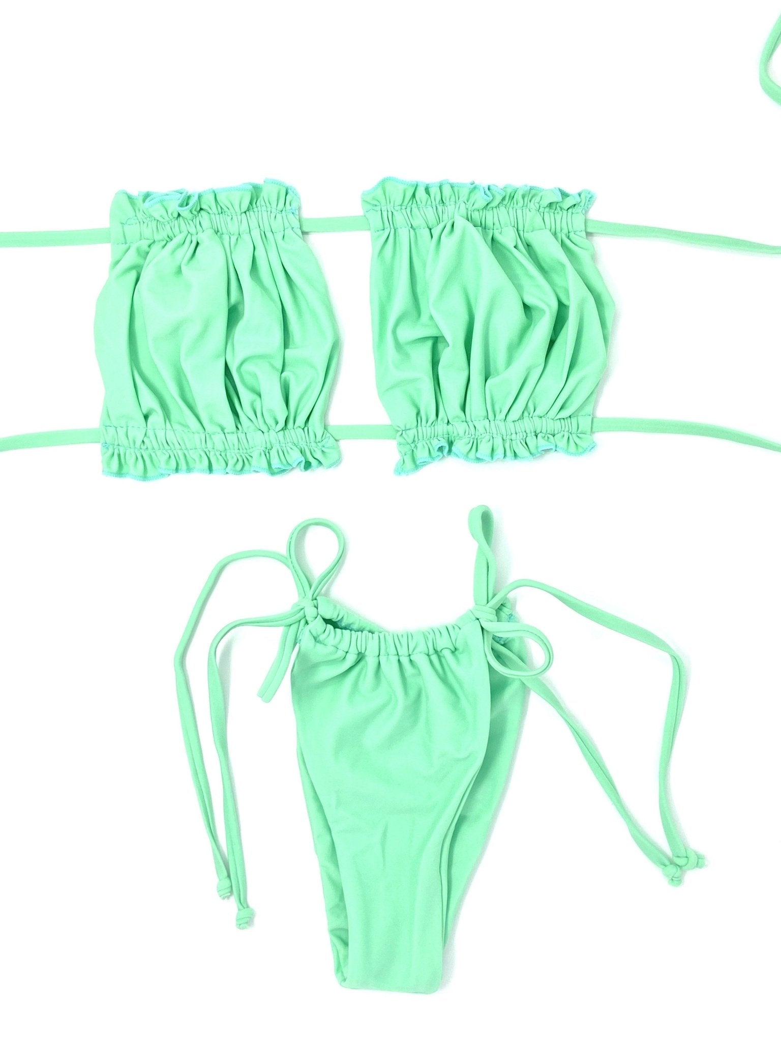 LILO RUFFLE TOP - SEA GREEN - Berry Beachy Swimwear