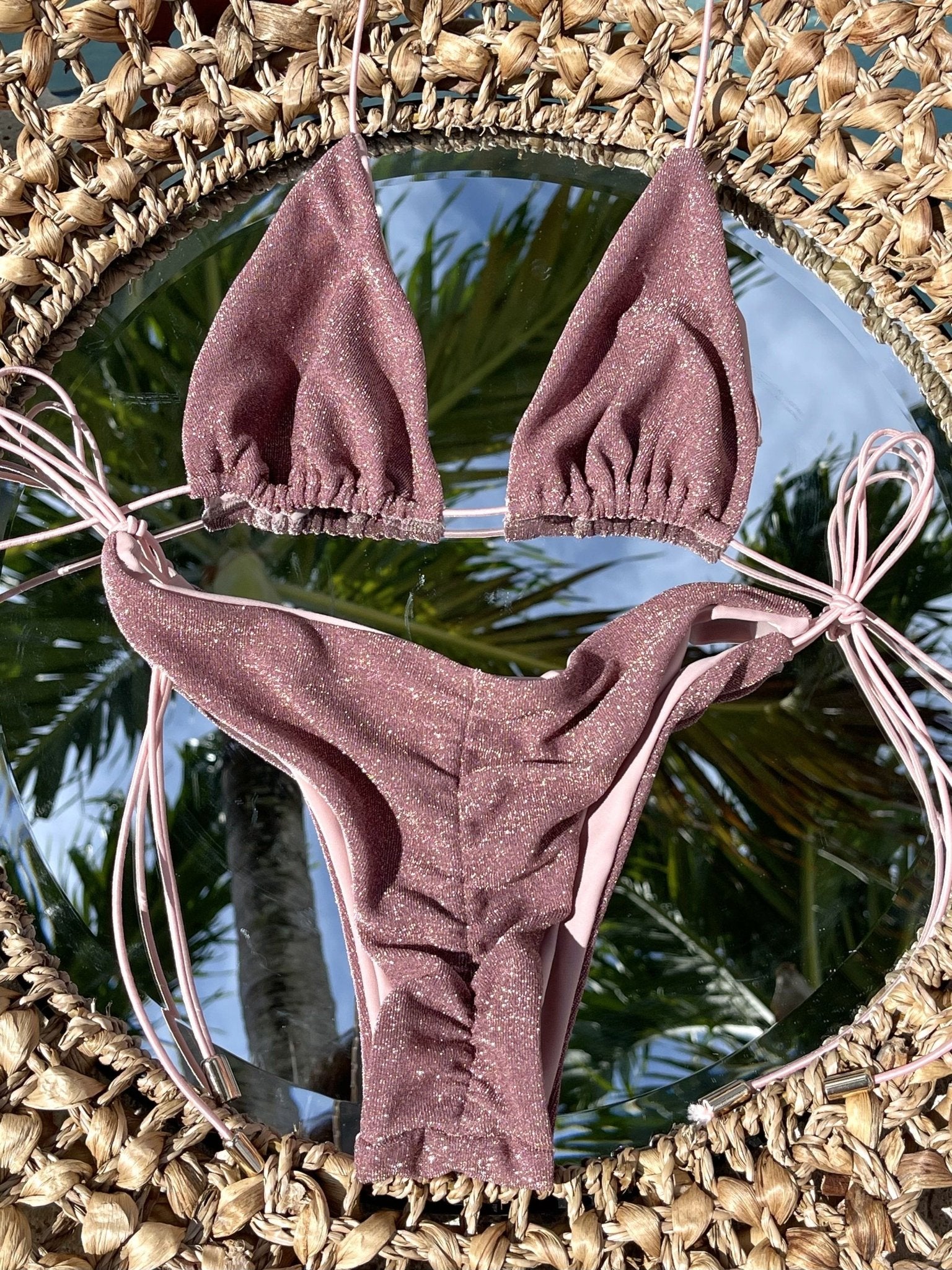 MARIAH MICRO CHEEKY SCRUNCH BOTTOM - BLUSH - Berry Beachy Swimwear