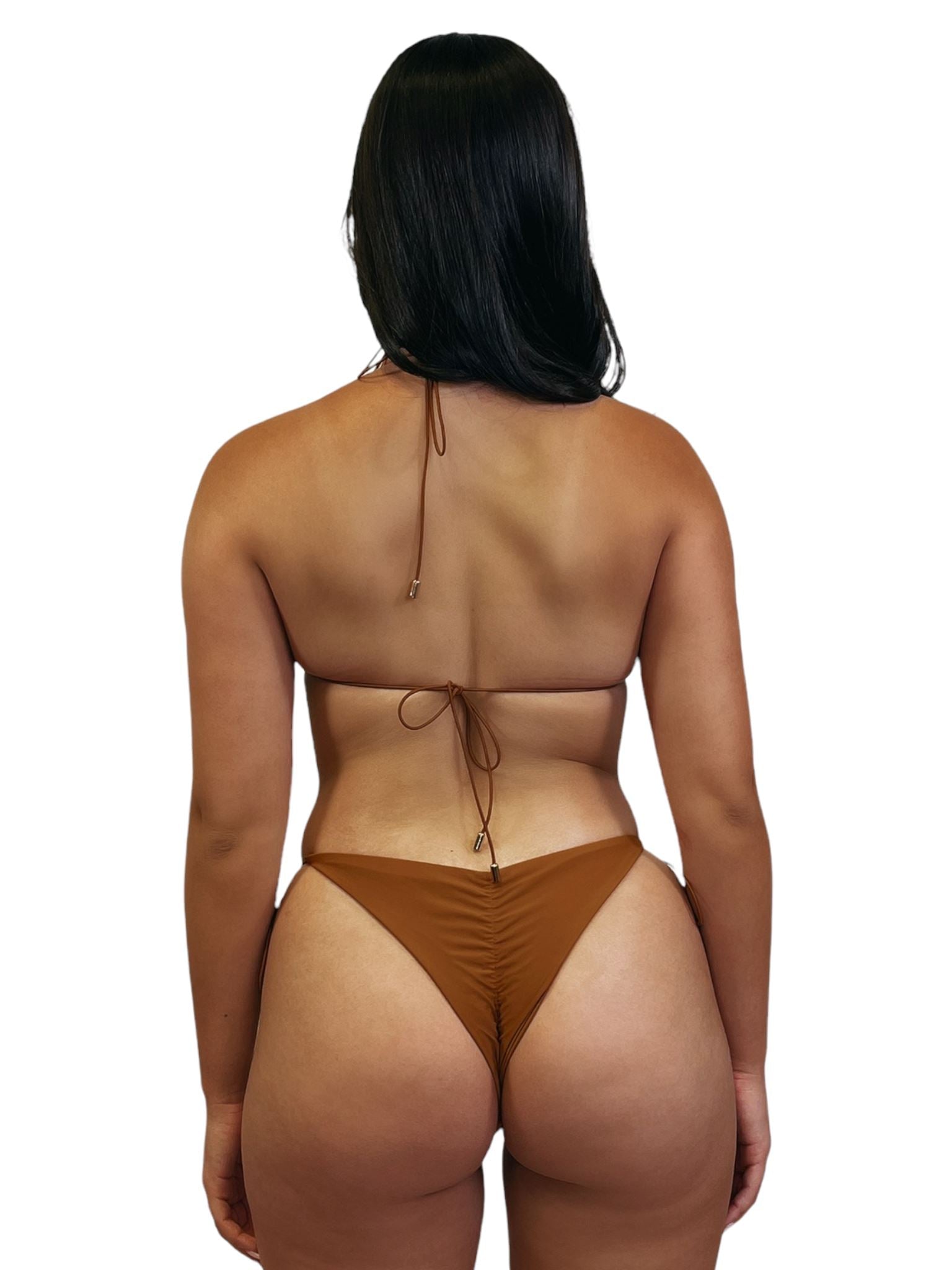 MICRO SKIN CHEEKY SCRUNCH BOTTOM - CAMEL - Berry Beachy Swimwear