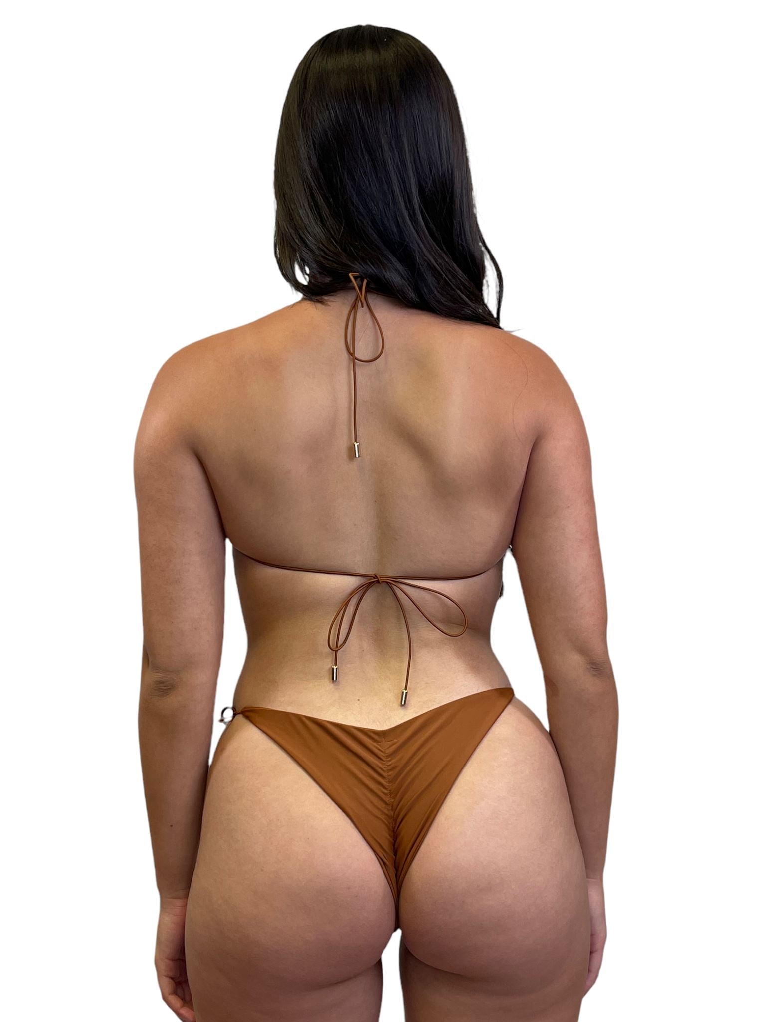 MICRO SKIN CHEEKY SCRUNCH BOTTOM - CINNAMON - Berry Beachy Swimwear