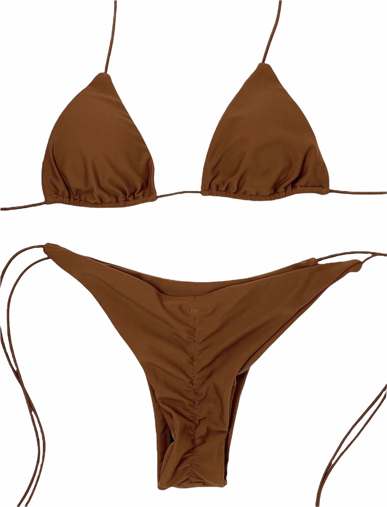 MICRO SKIN CHEEKY SCRUNCH BOTTOM - CINNAMON - Berry Beachy Swimwear