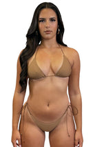 MICRO SKIN CHEEKY SCRUNCH BOTTOM - LATTE - Berry Beachy Swimwear