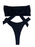 MILAN HIGH LEG THONG BOTTOM - BLACK - Berry Beachy Swimwear