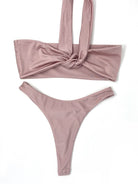 MILAN HIGH LEG THONG BOTTOM - BLUSH - Berry Beachy Swimwear