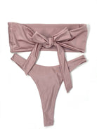 MILAN HIGH LEG THONG BOTTOM - BLUSH - Berry Beachy Swimwear