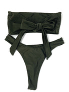 MILAN HIGH LEG THONG BOTTOM - OLIVE - Berry Beachy Swimwear