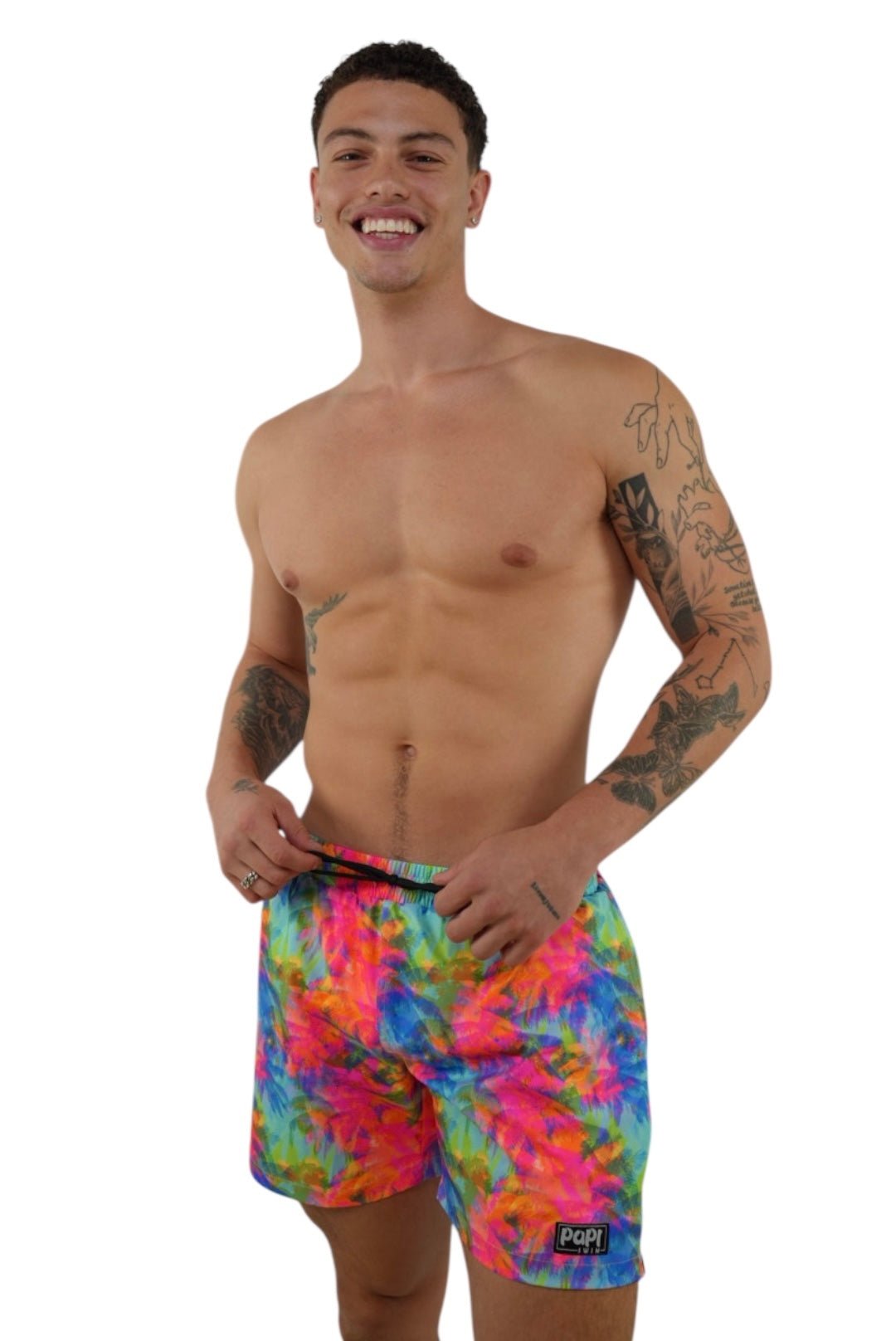 NEON PALMS TRUNKS 5.5" & 7.5" STRETCH - Berry Beachy Swimwear