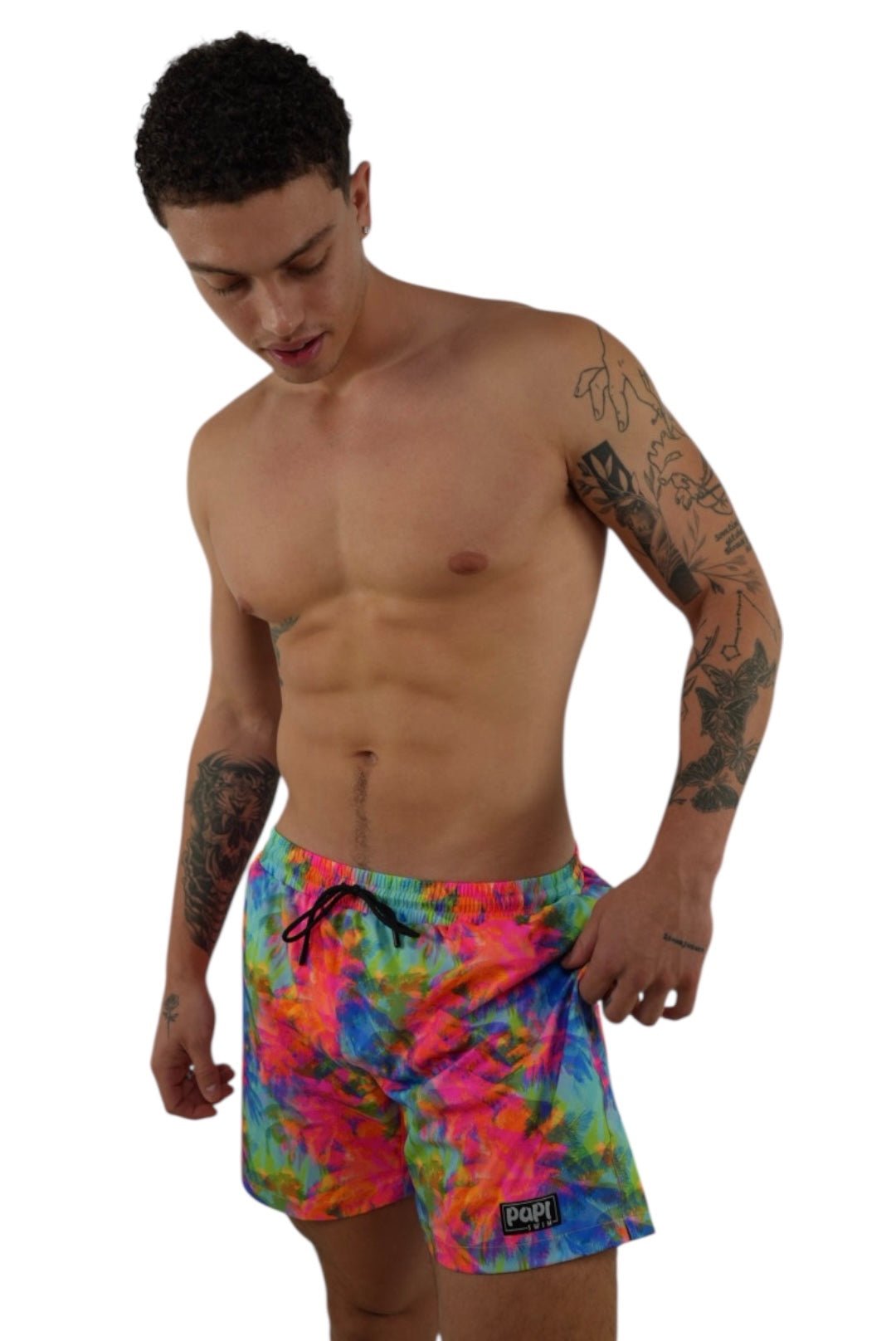 NEON PALMS TRUNKS 5.5" & 7.5" STRETCH - Berry Beachy Swimwear