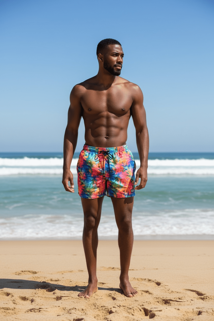 NEON PALMS TRUNKS 5.5" & 7.5" STRETCH - Berry Beachy Swimwear