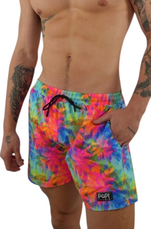 NEON PALMS TRUNKS 5.5" & 7.5" STRETCH - Berry Beachy Swimwear