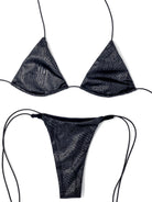 ONYX MICRO BOTTOM - MATTE BLACK SNAKE - Berry Beachy Swimwear