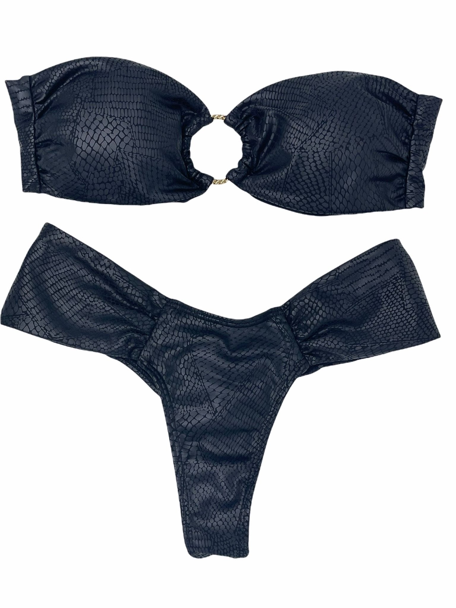 ONYX RUCHED BOTTOM - MATTE SNAKE - Berry Beachy Swimwear