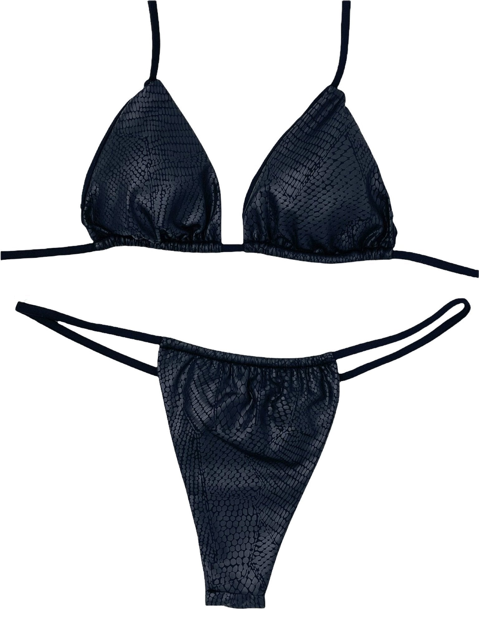 ONYX SLIDE BOTTOM - MATTE BLACK SNAKE - Berry Beachy Swimwear