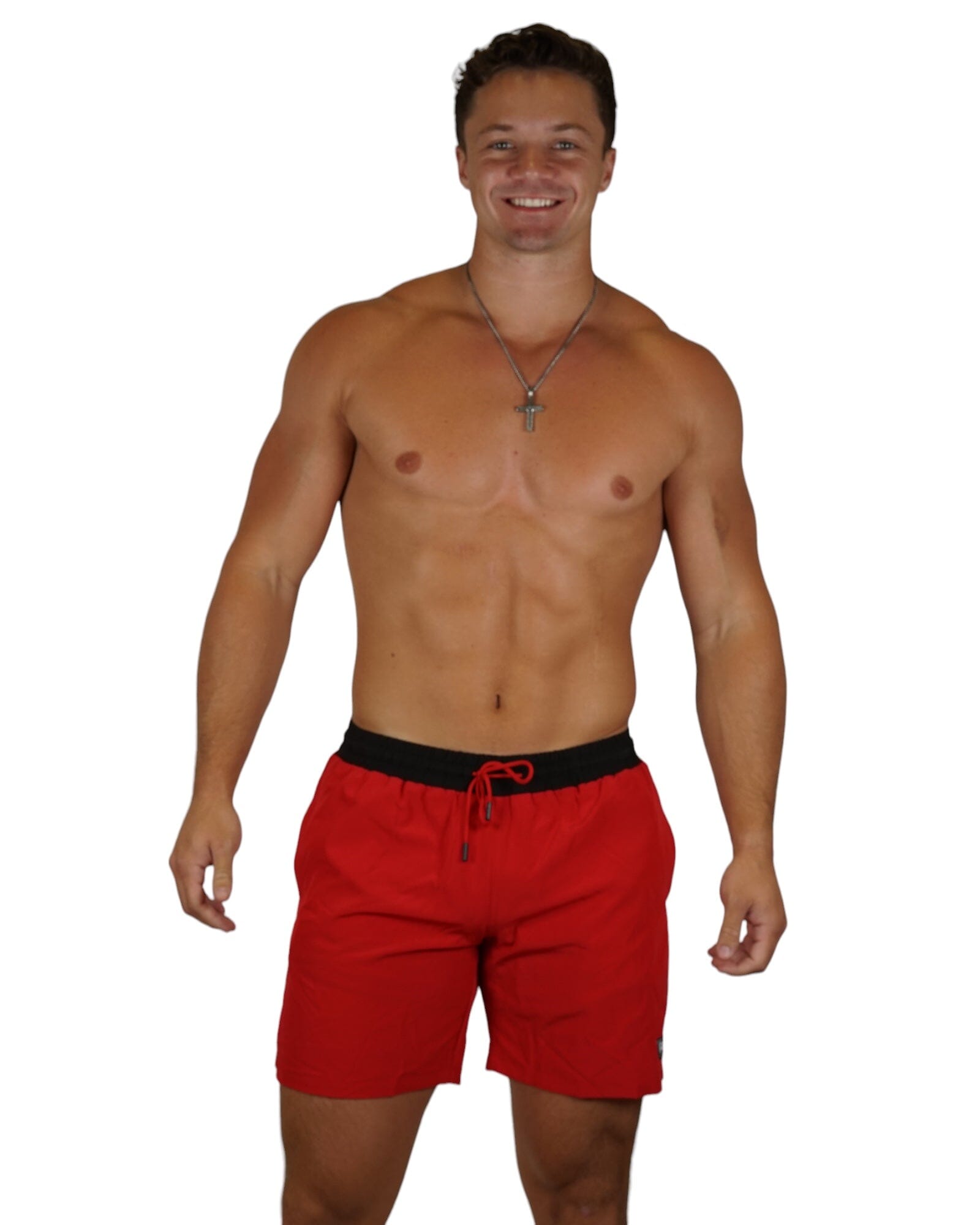 PAPI MEN TRUNKS 5.5" & 7.5" STRETCH - RED - Berry Beachy Swimwear