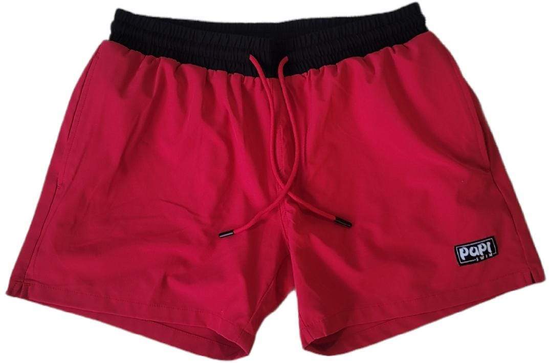 PAPI MEN TRUNKS 5.5" & 7.5" STRETCH - RED - Berry Beachy Swimwear