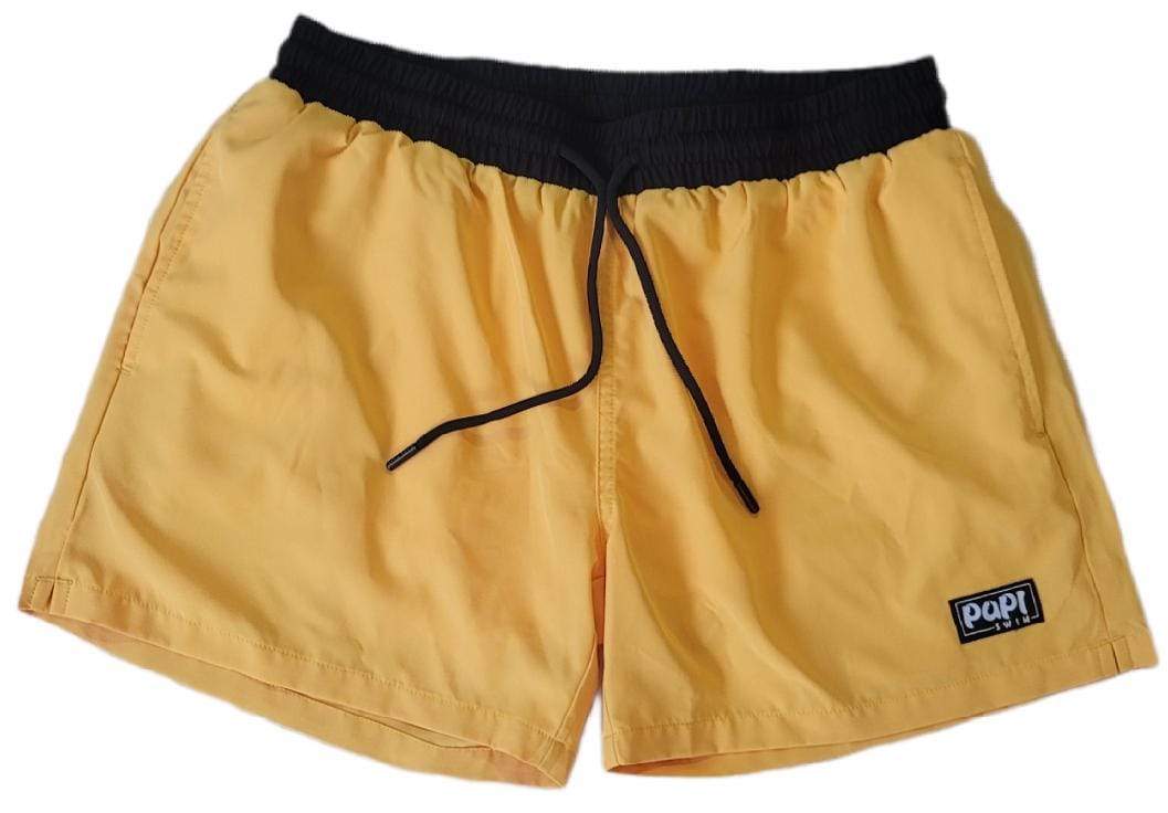 PAPI MEN TRUNKS 5.5" & 7.5" STRETCH - YELLOW - Berry Beachy Swimwear