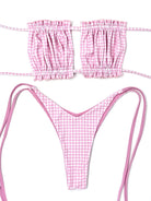 PARKER V CUT BOTTOM - PINK GINGHAM - Berry Beachy Swimwear