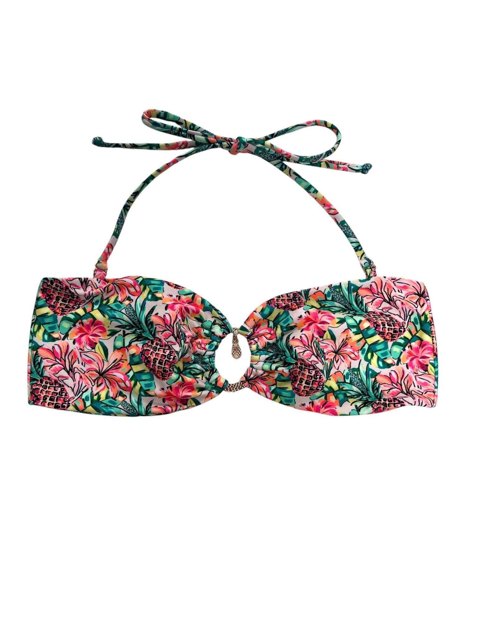PINEAPPLE BLOOM BANDEAU TOP - Berry Beachy Swimwear