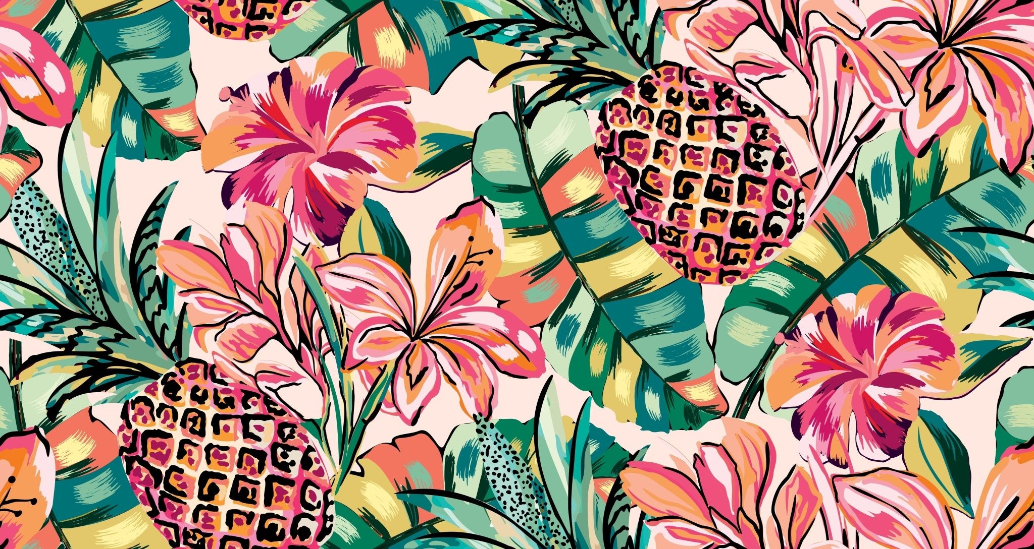 PINEAPPLE BLOOM CHEEKY SCRUNCH BOTTOM - Berry Beachy Swimwear