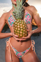 PINEAPPLE BLOOM LINED THONG BOTTOM - Berry Beachy Swimwear