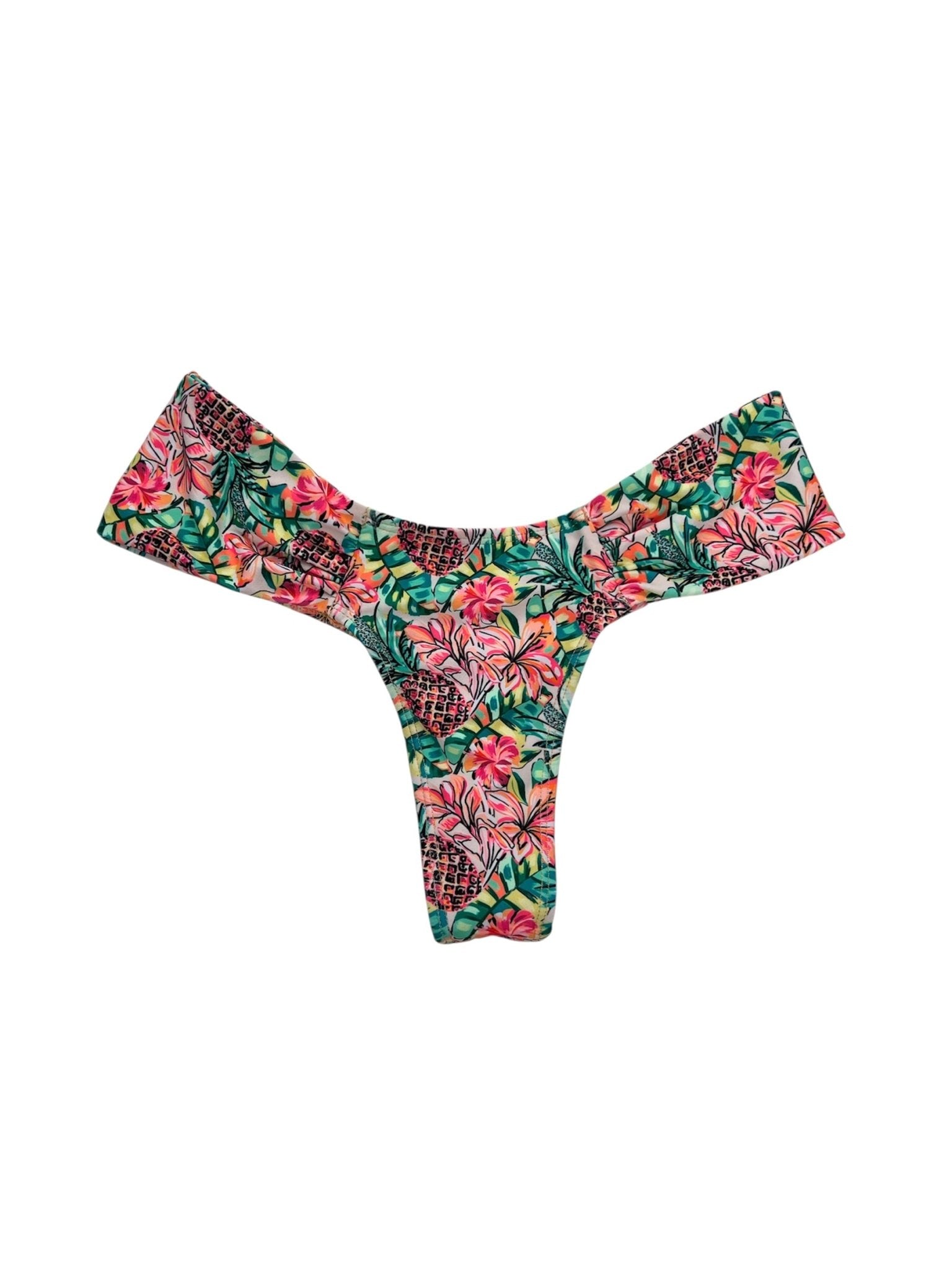 PINEAPPLE BLOOM RUCHED BOTTOM - Berry Beachy Swimwear