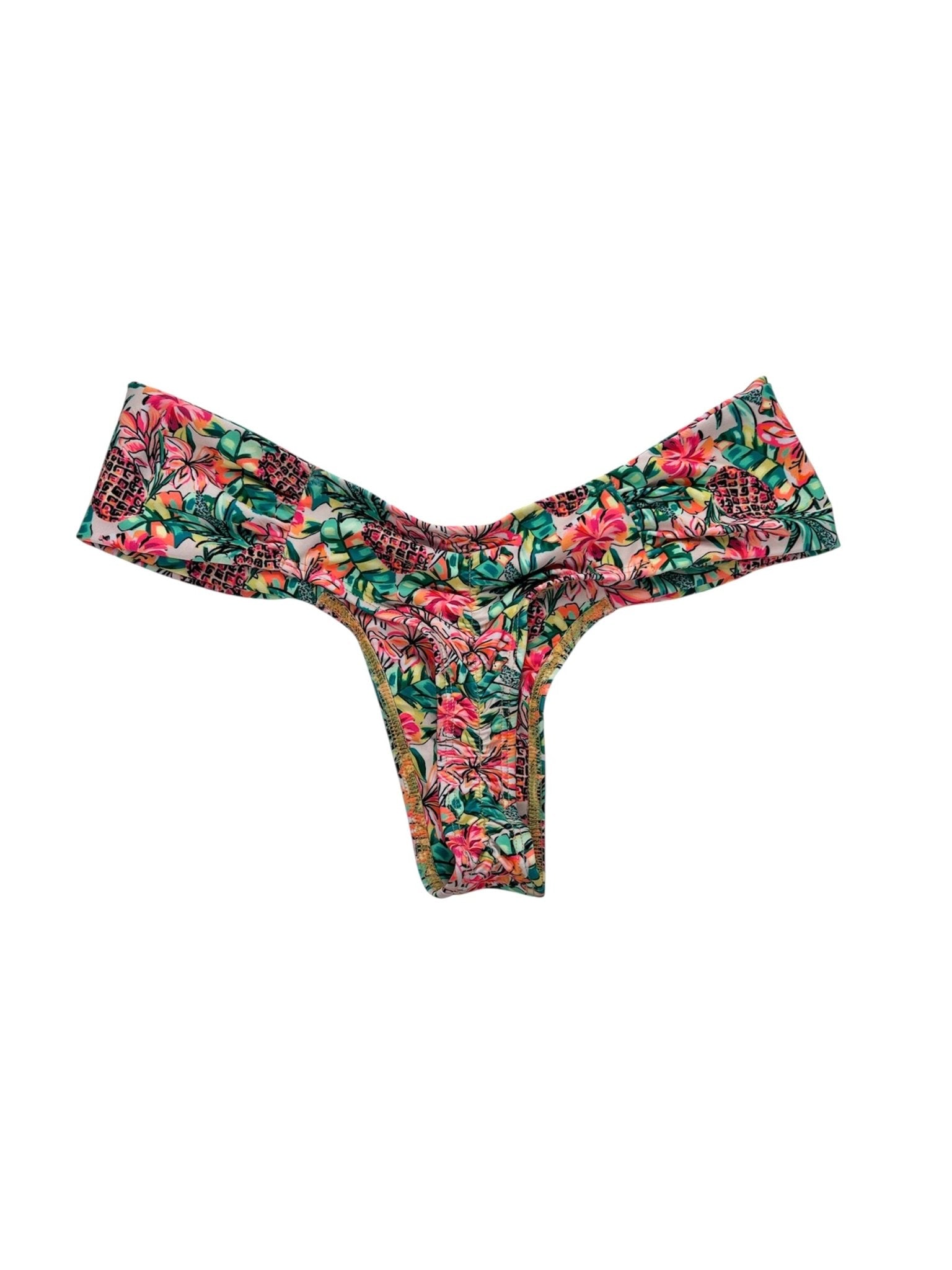 PINEAPPLE BLOOM RUCHED BOTTOM - Berry Beachy Swimwear