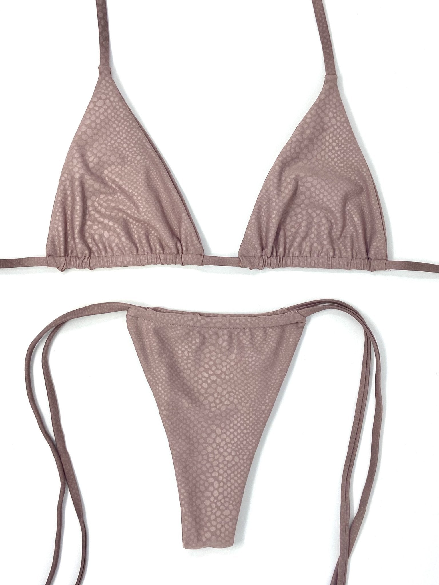 POISE SLIDE BOTTOM - MAUVE SNAKE - Berry Beachy Swimwear