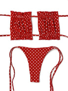 POPPI RUFFLE TOP - RED POLKA DOT - Berry Beachy Swimwear