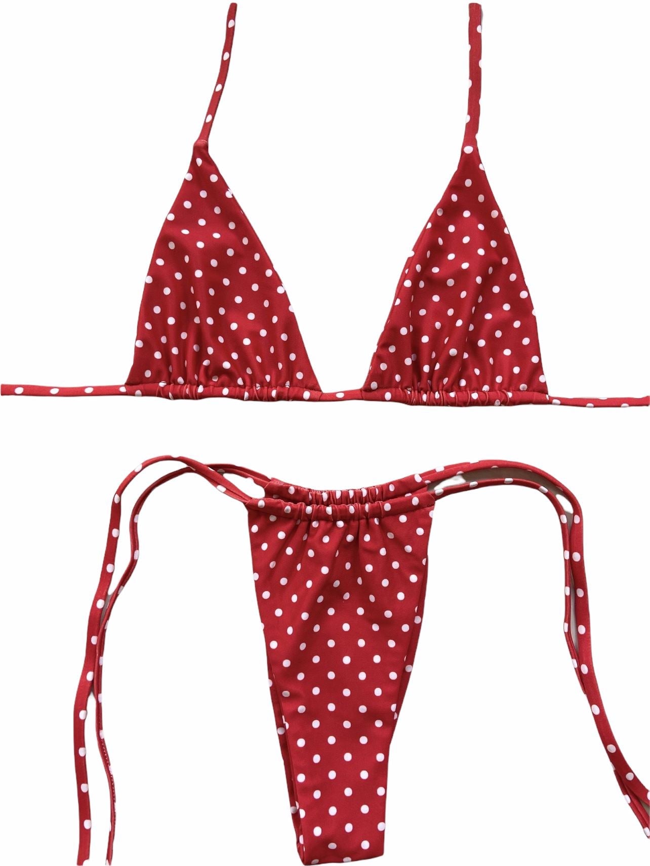 POPPI SLIDE BOTTOM - RED POLKA DOT - Berry Beachy Swimwear