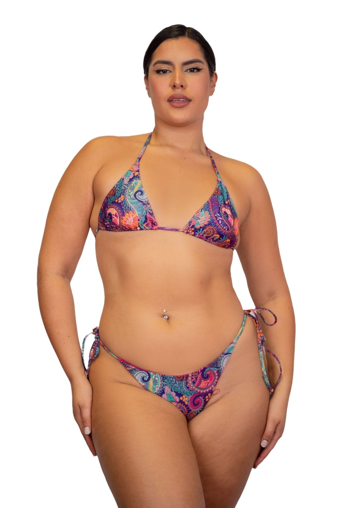 RIDHI CHEEKY SCRUNCH BOTTOM - PAISLEY - Berry Beachy Swimwear