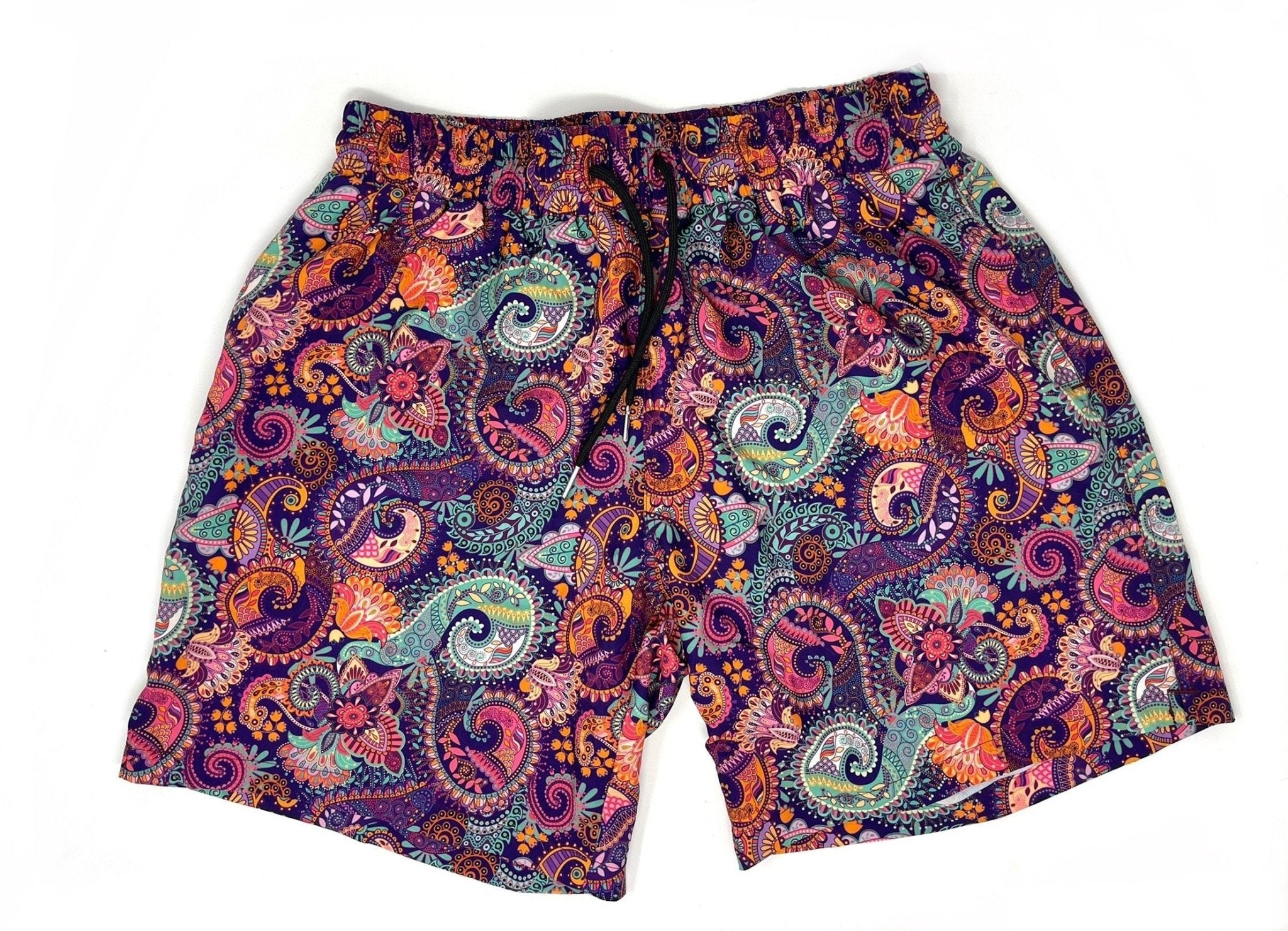 RIDHI MEN TRUNKS 5.5" & 7.5" STRETCH - PAISLEY - Berry Beachy Swimwear