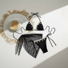 SEASHELL SIREN 3 PC BIKINI SET - BLACK - Berry Beachy Swimwear